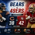 Chicago Bears vs 49ers Match Player Stats