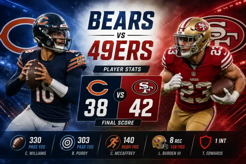 Chicago Bears vs 49ers Match Player Stats