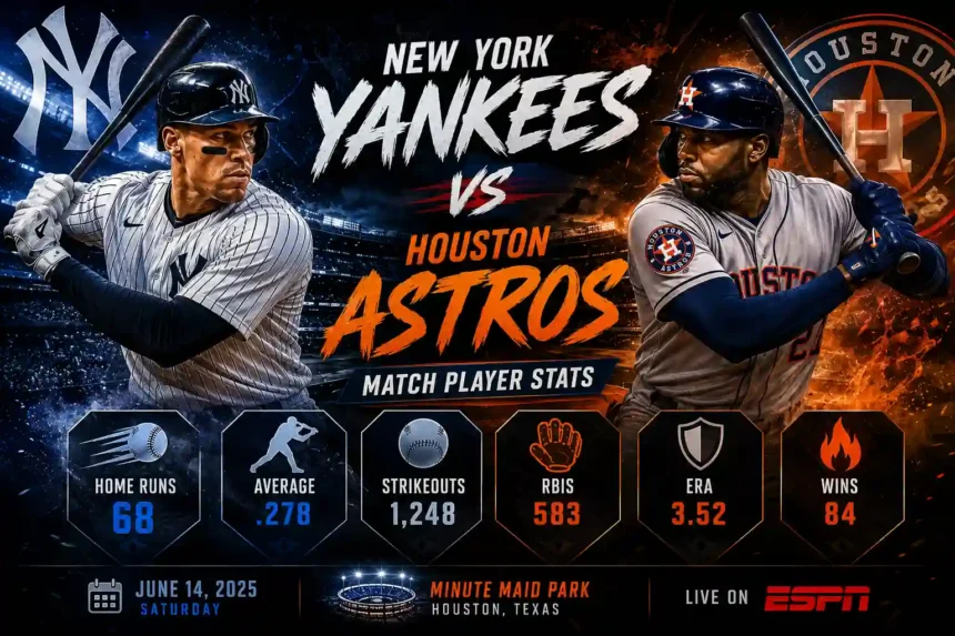 Houston Astros vs New York Yankees Match Player Stats