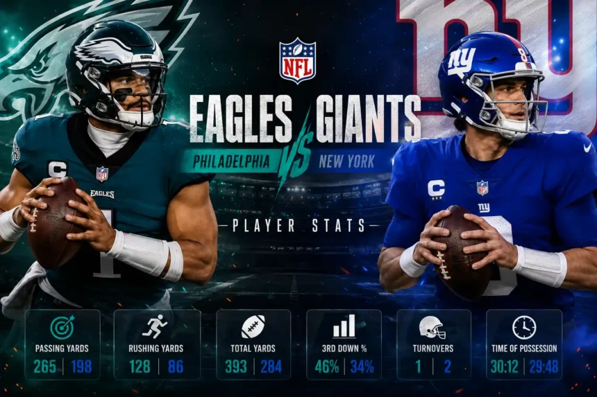 Philadelphia Eagles vs New York Giants Match Player Stats